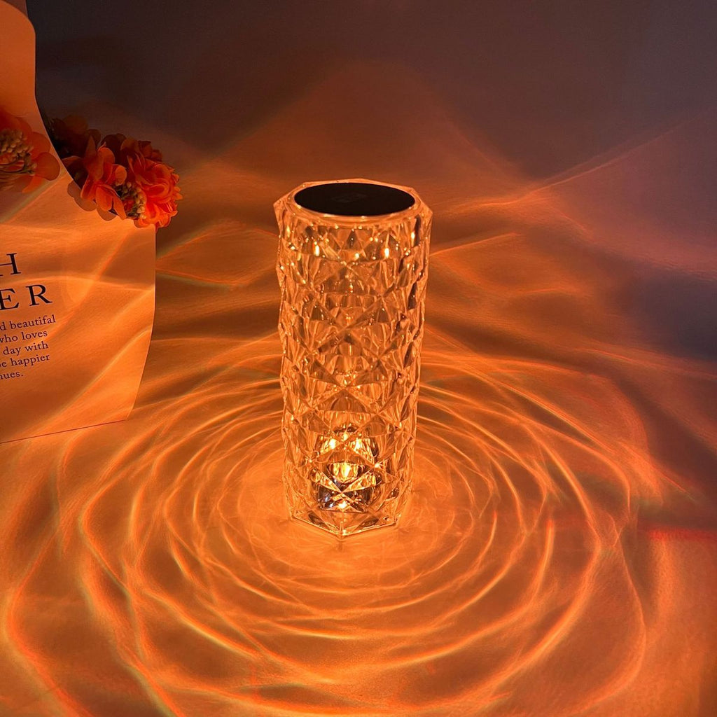 🌸 Lampe de Table LED Cristal avec Télécommande et Haut-Parleur Bluetooth