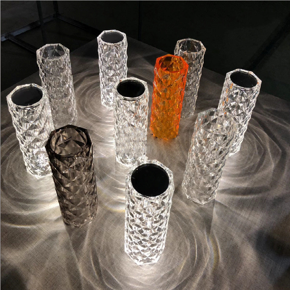 🌸 Lampe de Table LED Cristal avec Télécommande et Haut-Parleur Bluetooth