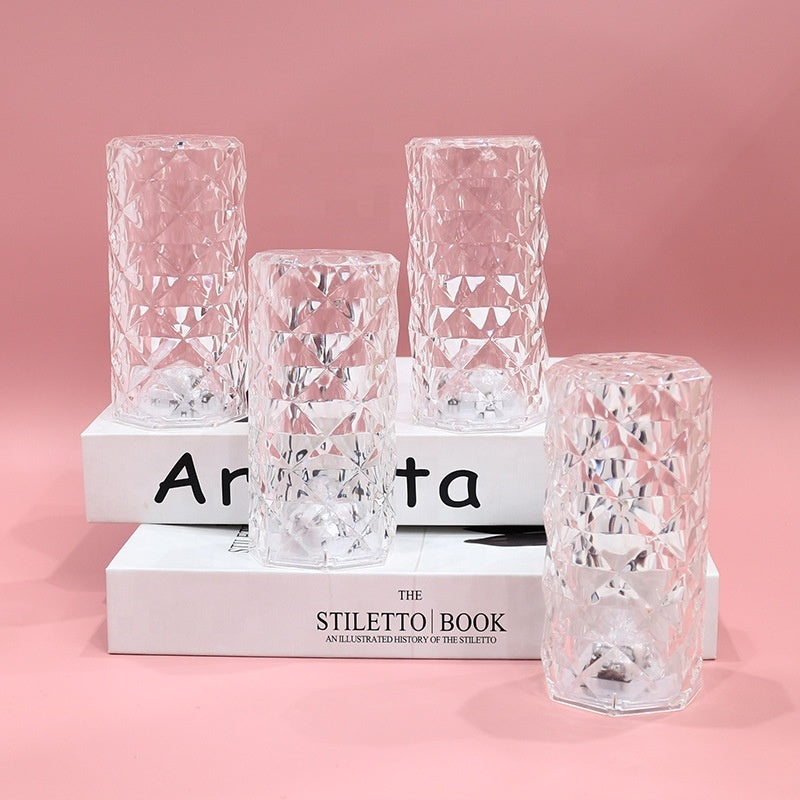 🌸 Lampe de Table LED Cristal avec Télécommande et Haut-Parleur Bluetooth