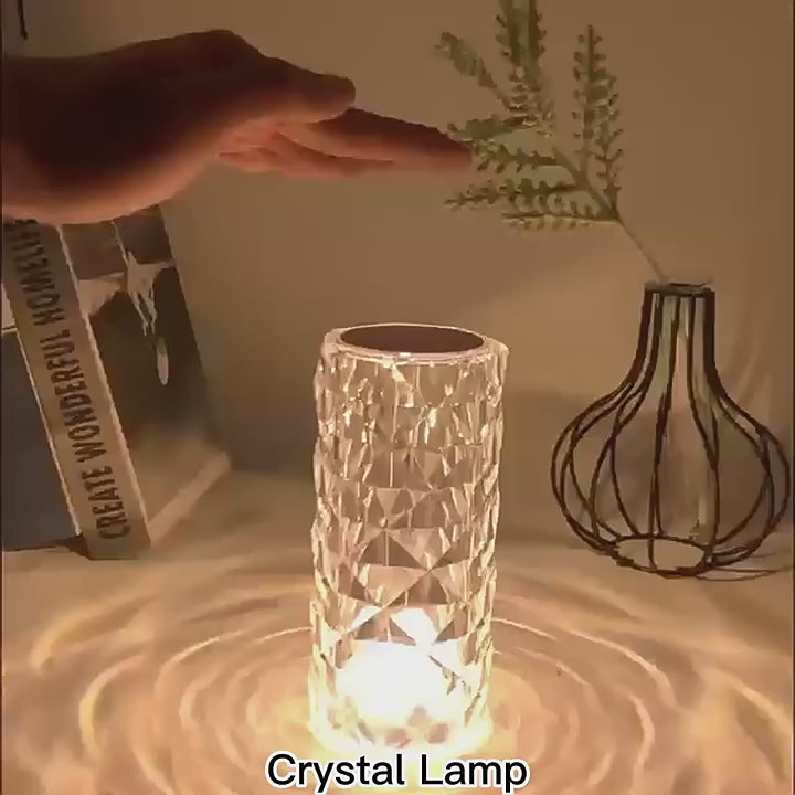 🌸 Lampe de Table LED Cristal avec Télécommande et Haut-Parleur Bluetooth