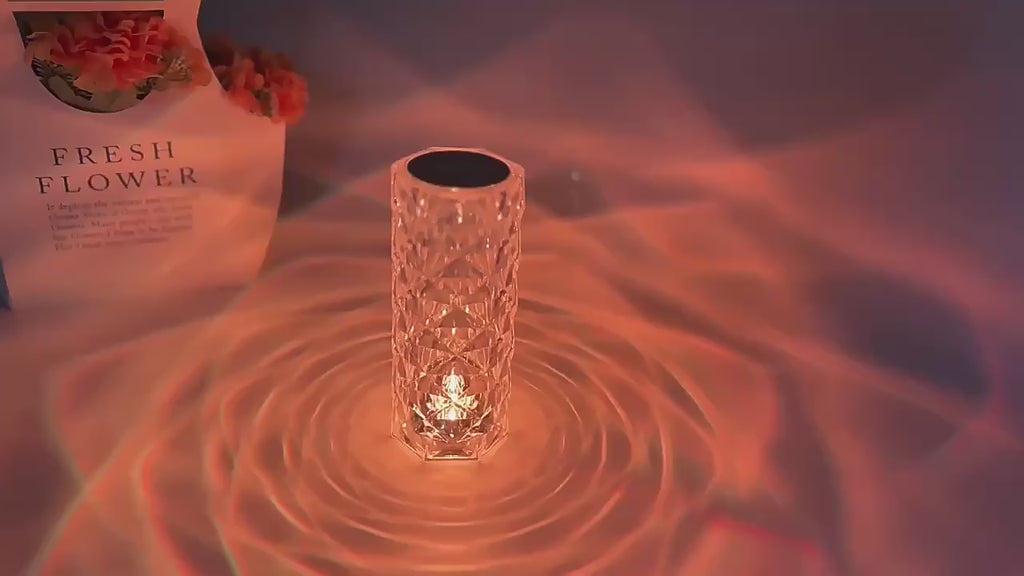 🌸 Lampe de Table LED Cristal avec Télécommande et Haut-Parleur Bluetooth