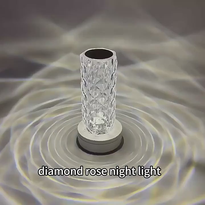 🌸 Lampe de Table LED Cristal avec Télécommande et Haut-Parleur Bluetooth